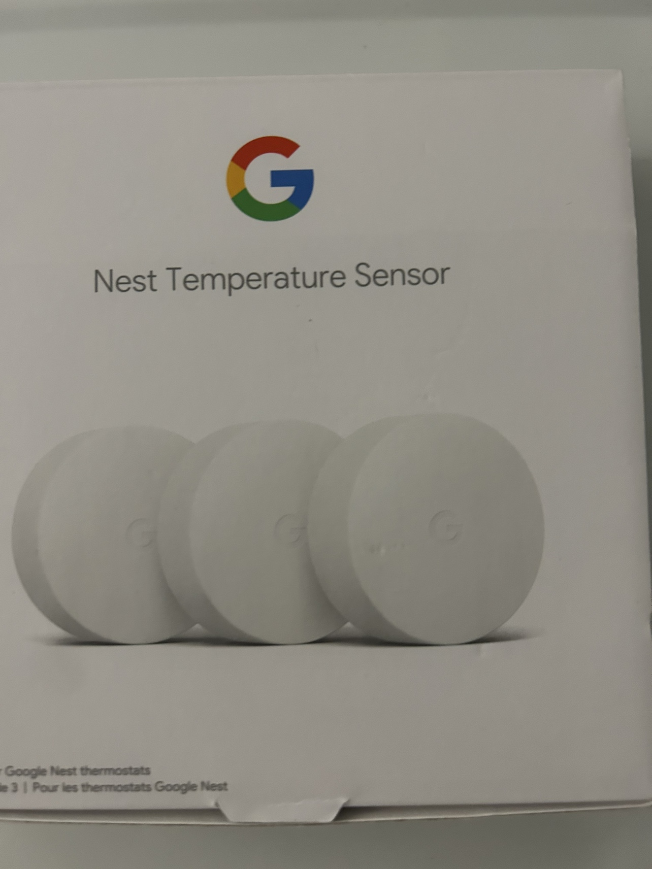 Google Nest Temperature Sensor, White, 3-pk