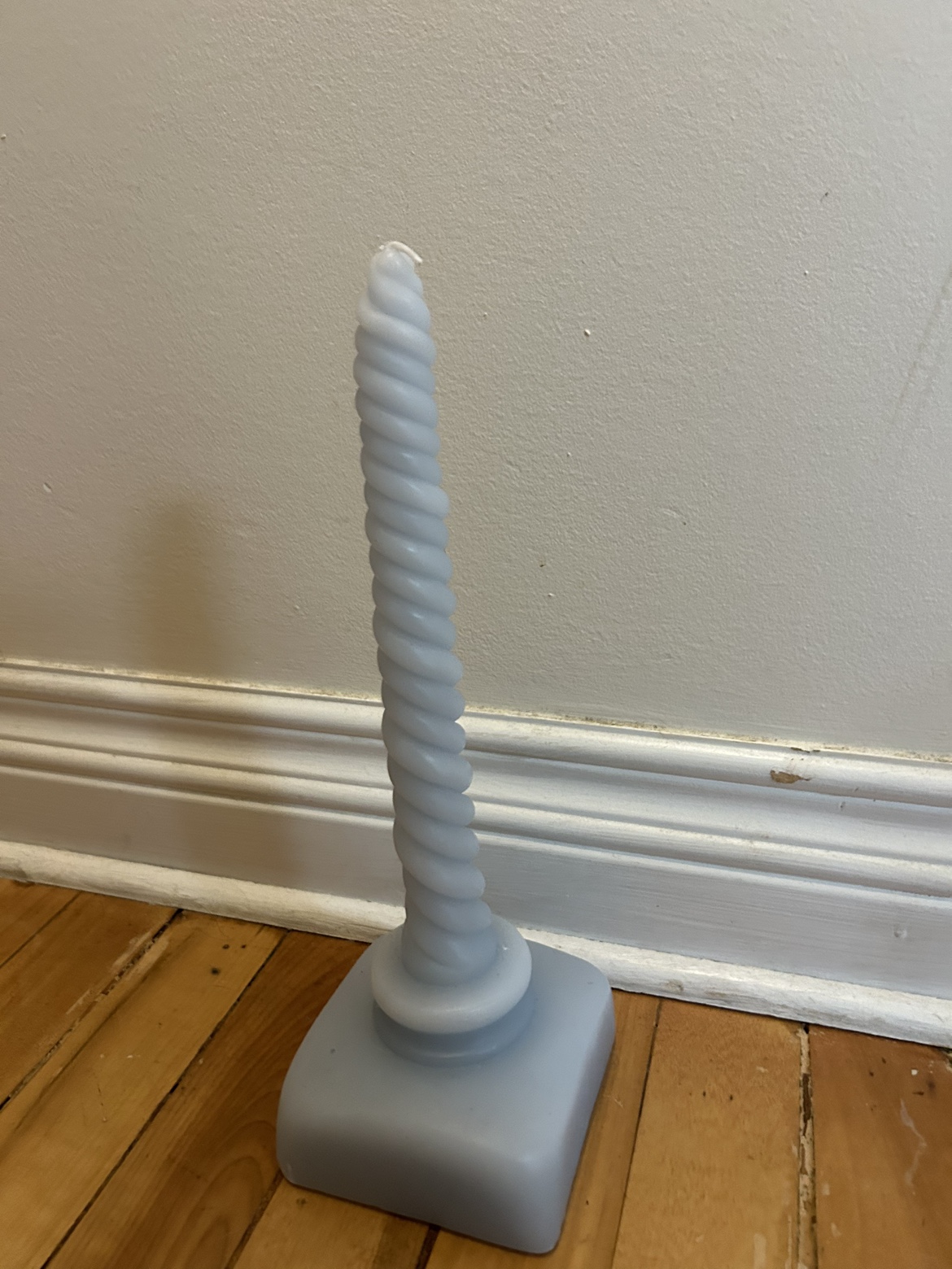 Baby blue candle