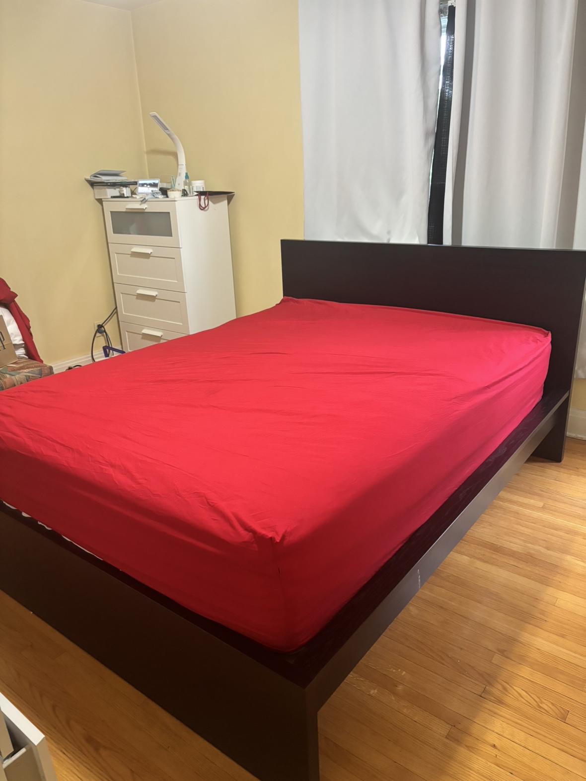 Bed frame, high, black-brown, Queen and mattress including - photo 4
