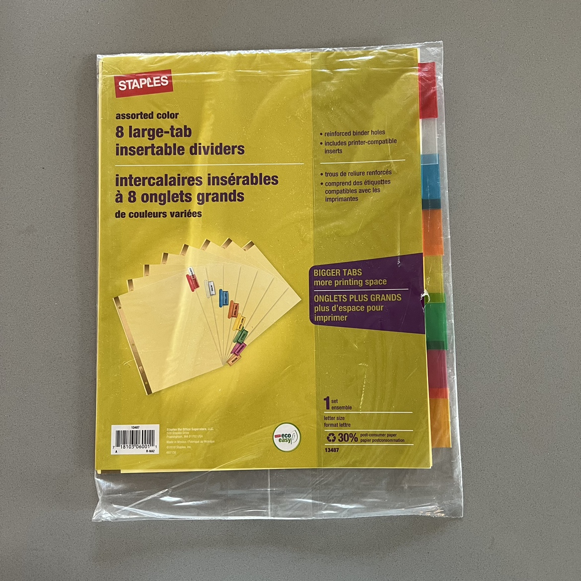 Staples binder dividers