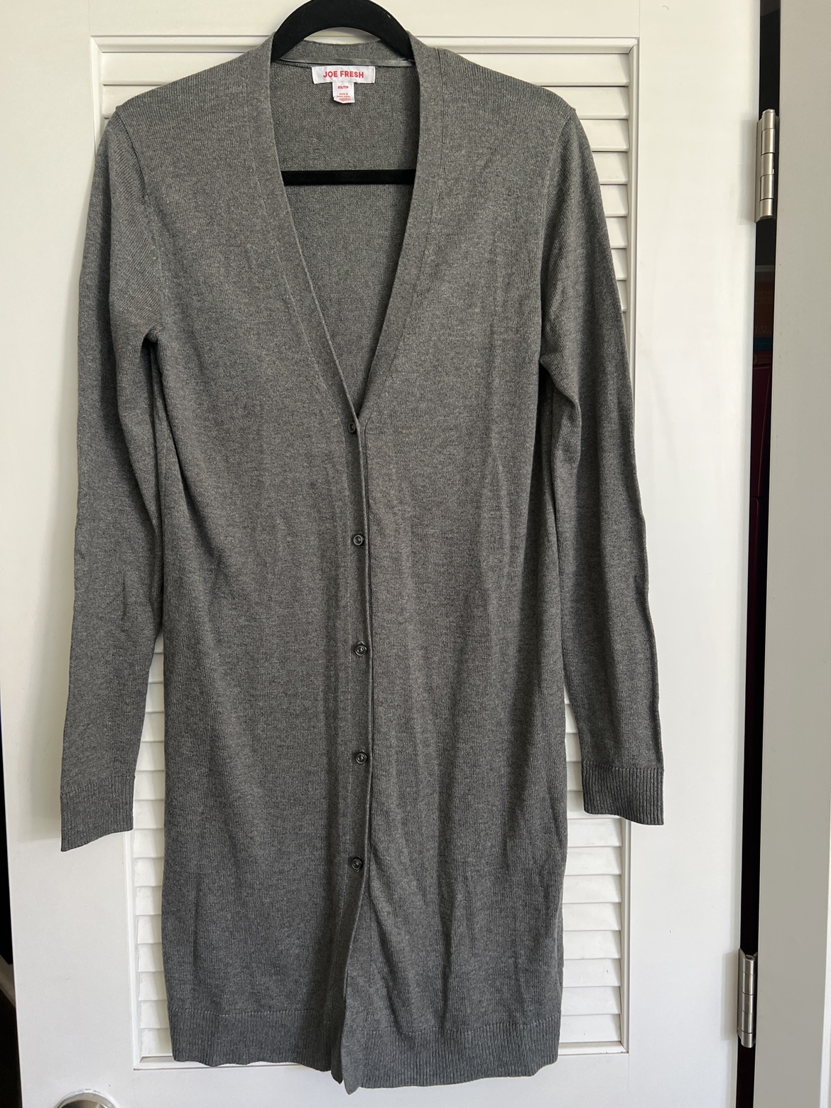 Long Grey Buttoned Sweater thumbnail