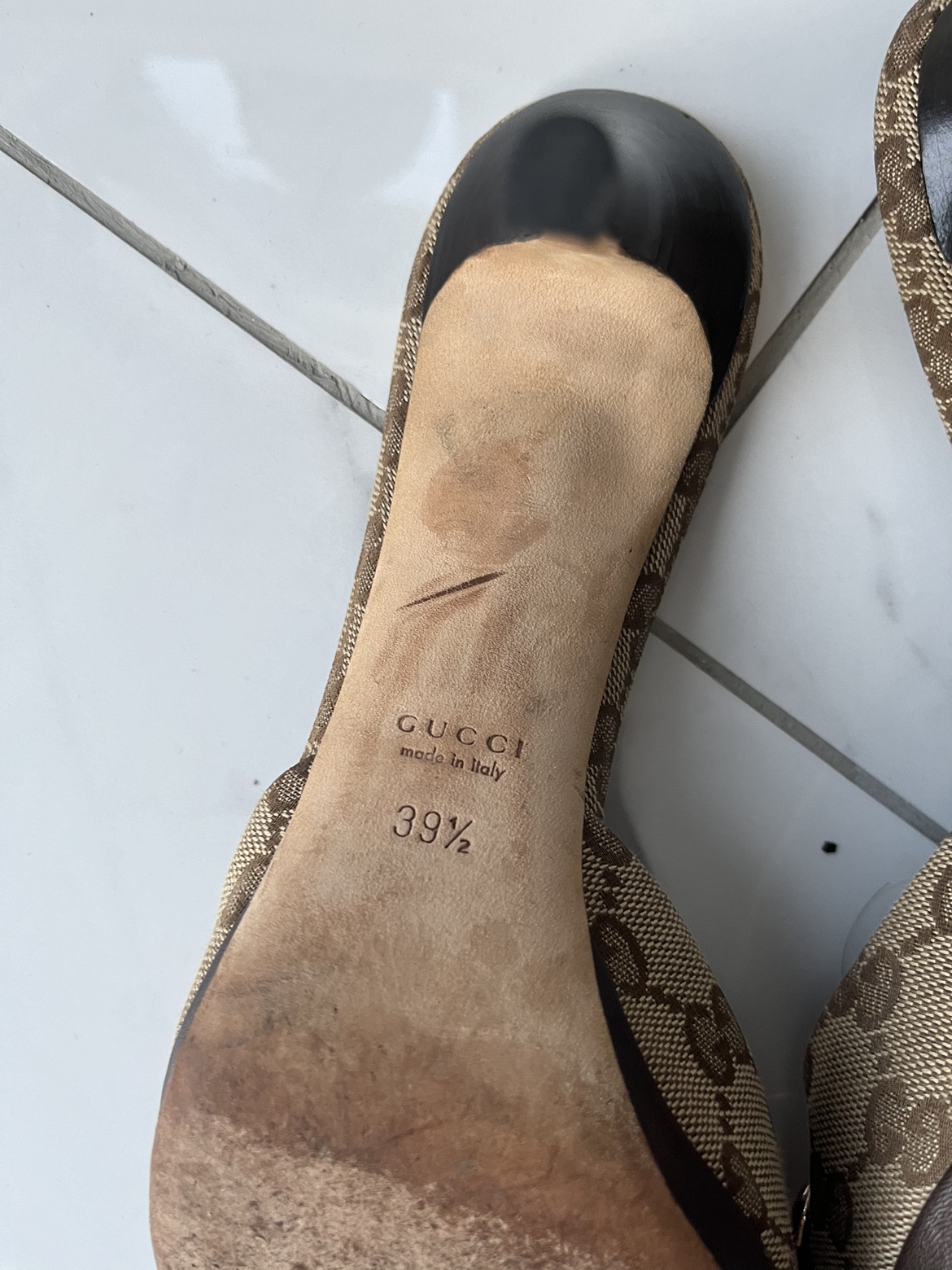 Gucci Canvas Beige Mules Size 39.5 - photo 3