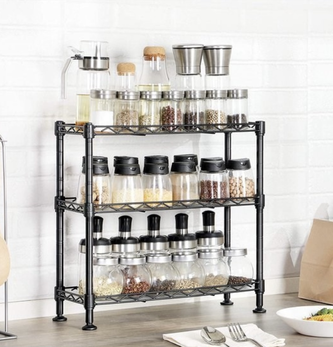 SONGMICS 3-Tier Adjustable Storage Shelving Unit LGR025B02 thumbnail