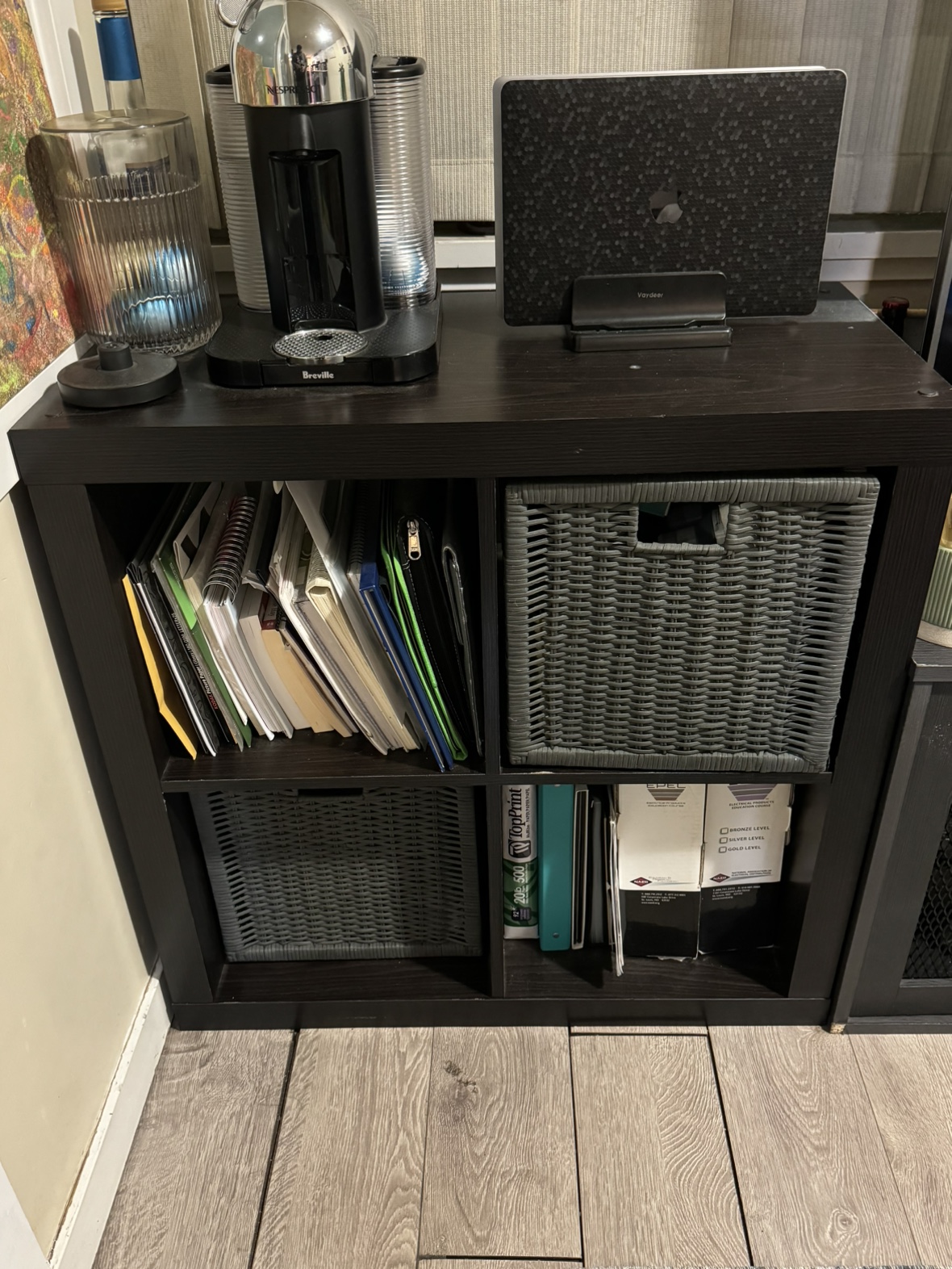 Black Ikea Cube with Wooven Baskets ⚽️ - photo 2