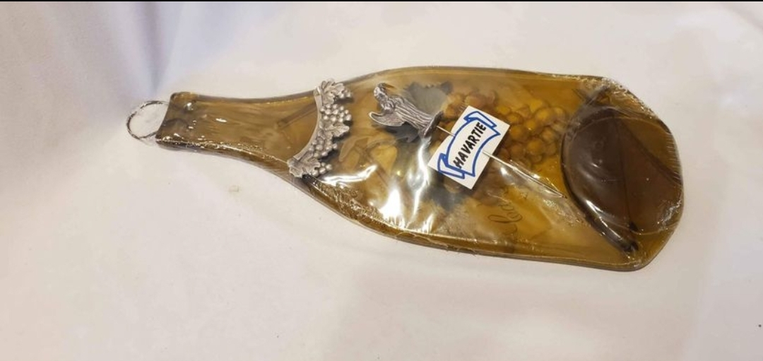 Cheese or Charcuterie Dish, Recycled Glass Bottle