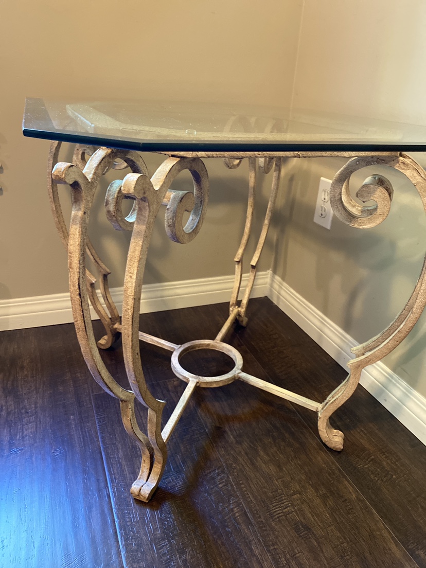 Glass coffee table antique style rustic - photo 3