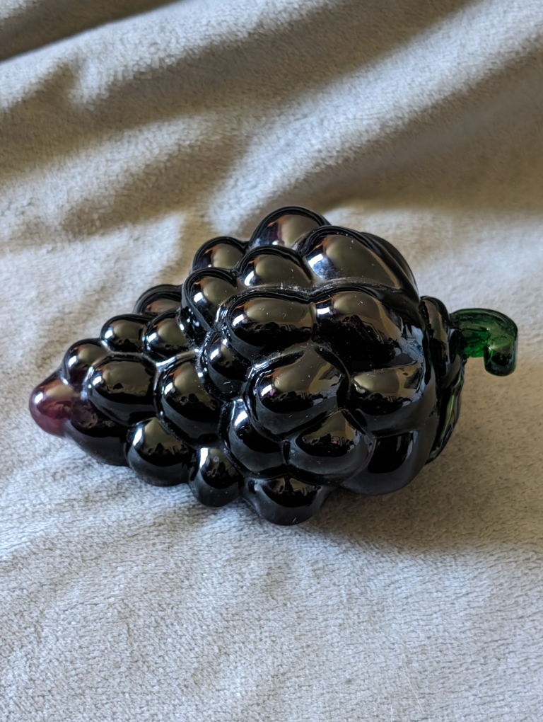 VINTAGE Blown Glass Bunch Of Grapes Purple Grapes ⚽ image indicator(3)