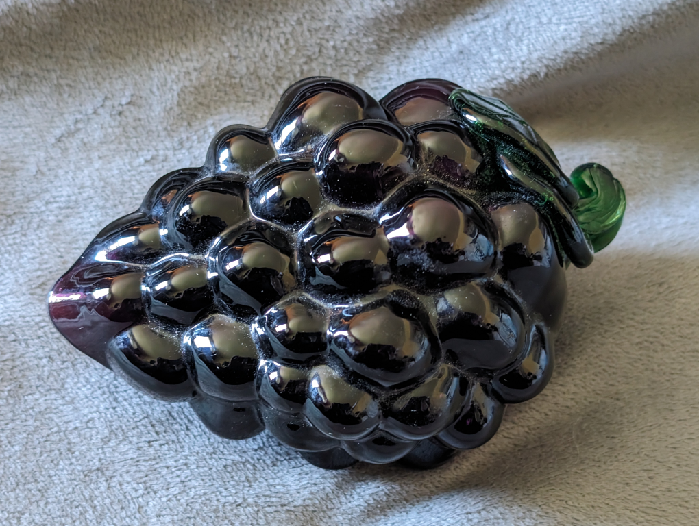 VINTAGE Blown Glass Bunch Of Grapes Purple Grapes ⚽ image indicator(4)