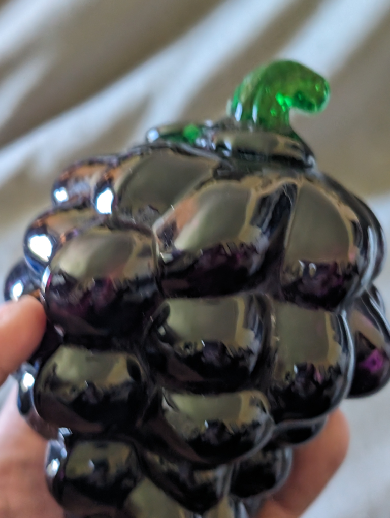 VINTAGE Blown Glass Bunch Of Grapes Purple Grapes ⚽ image indicator(5)