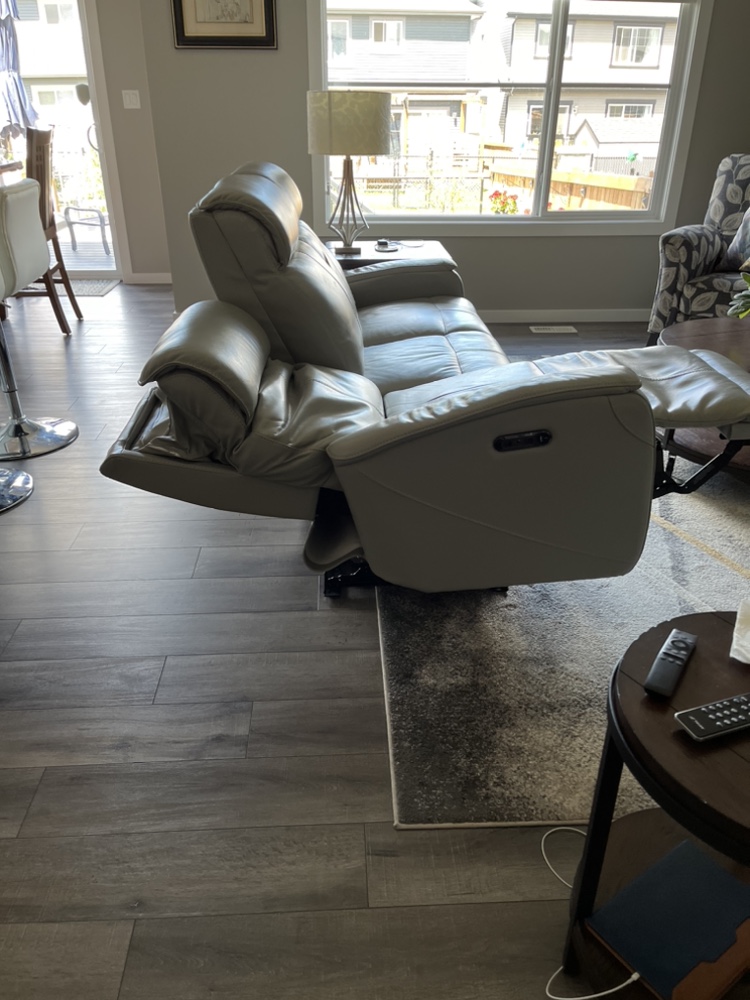Leather power sofa and chair - photo 3