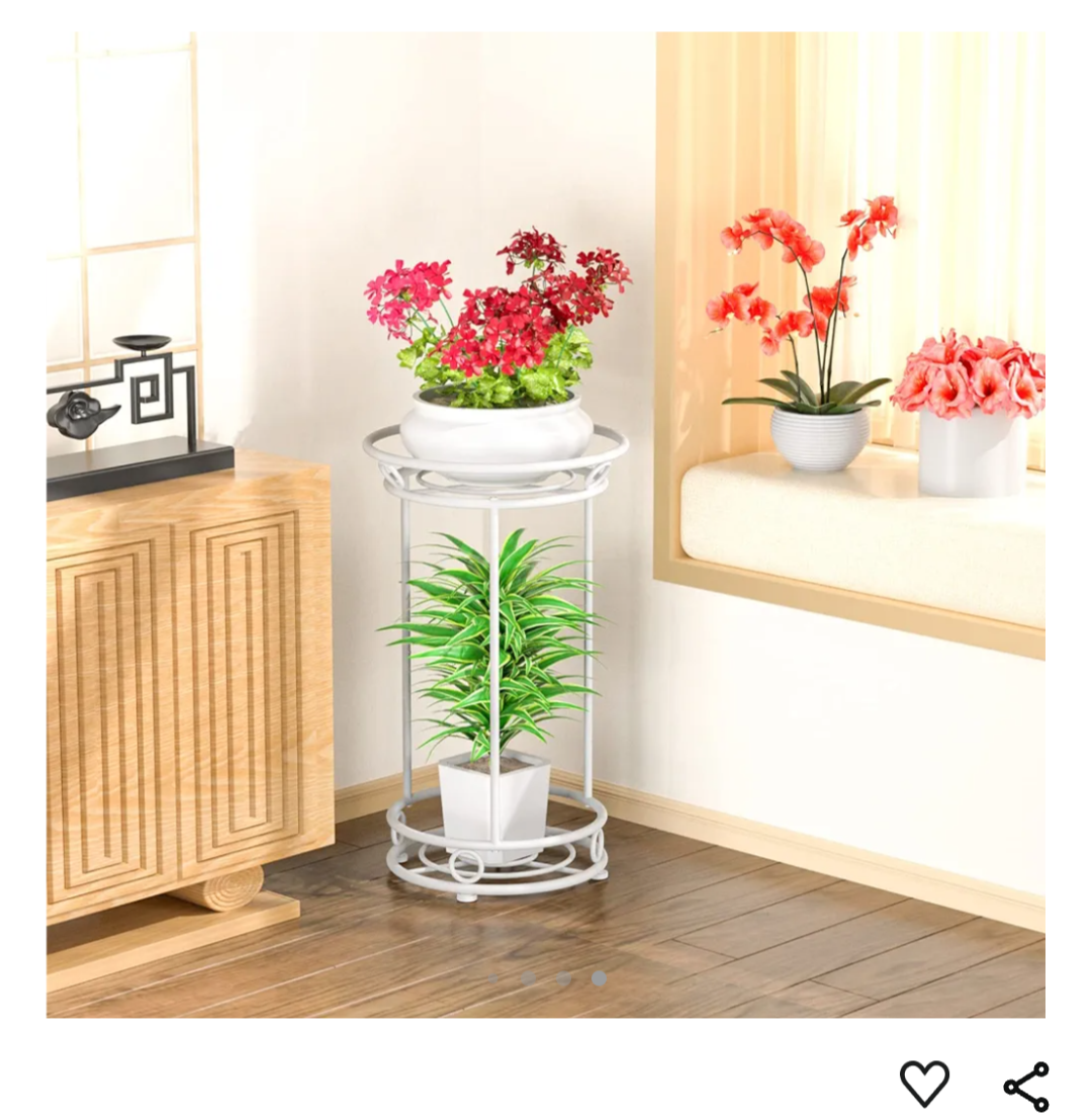 25.5 " Tall Metal Plant Stand, White ⚽ - photo 5