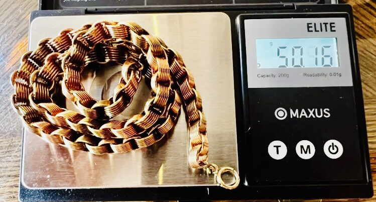 VINTAGE 12k GOLD FILLED TWO TONE 1950s CHOKER / NECKLACE image indicator(7)