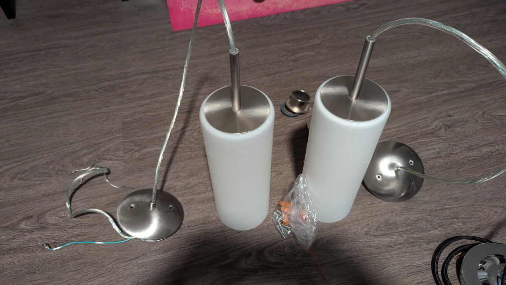 Frosted white glass pendant lights - photo 2