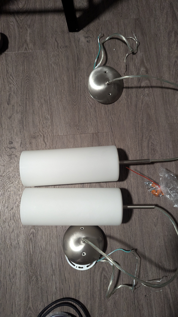Frosted white glass pendant lights - photo 3