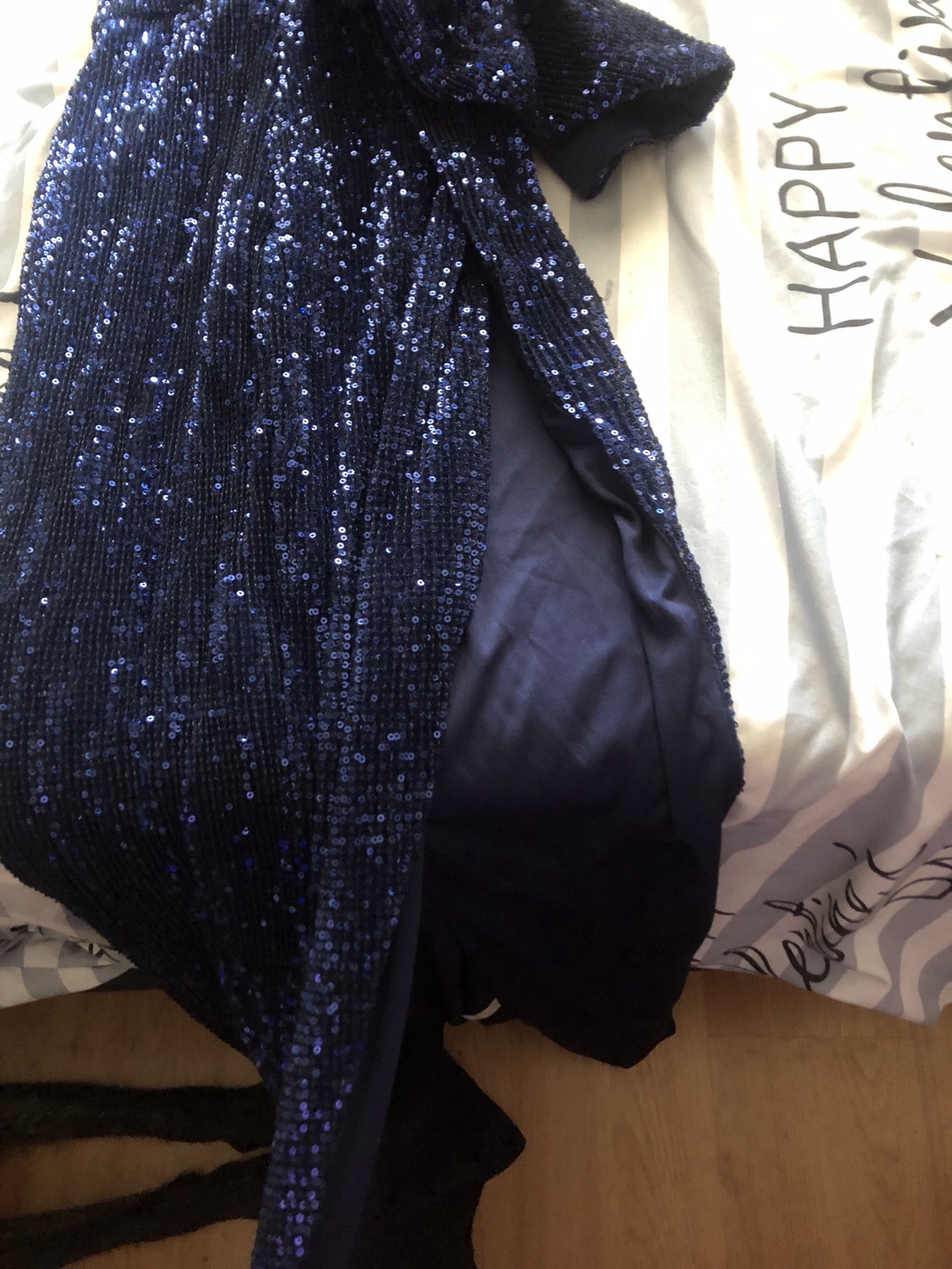 Thigh slit sequin prom/wedding dress M size image indicator(3)