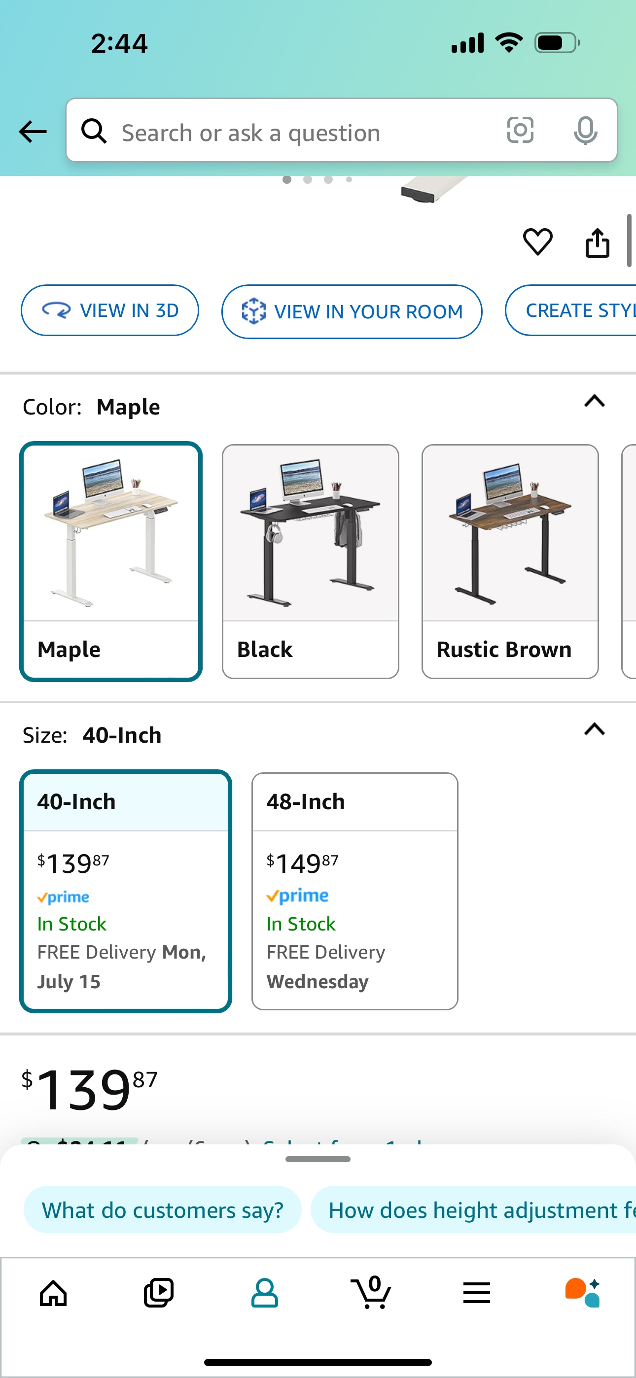 40in electric height adjustable standing desk - photo 2