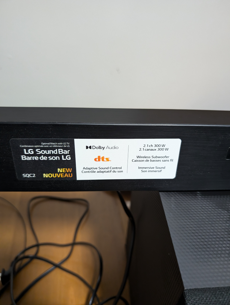 LG Sound Bar with Wireless Subwoofer