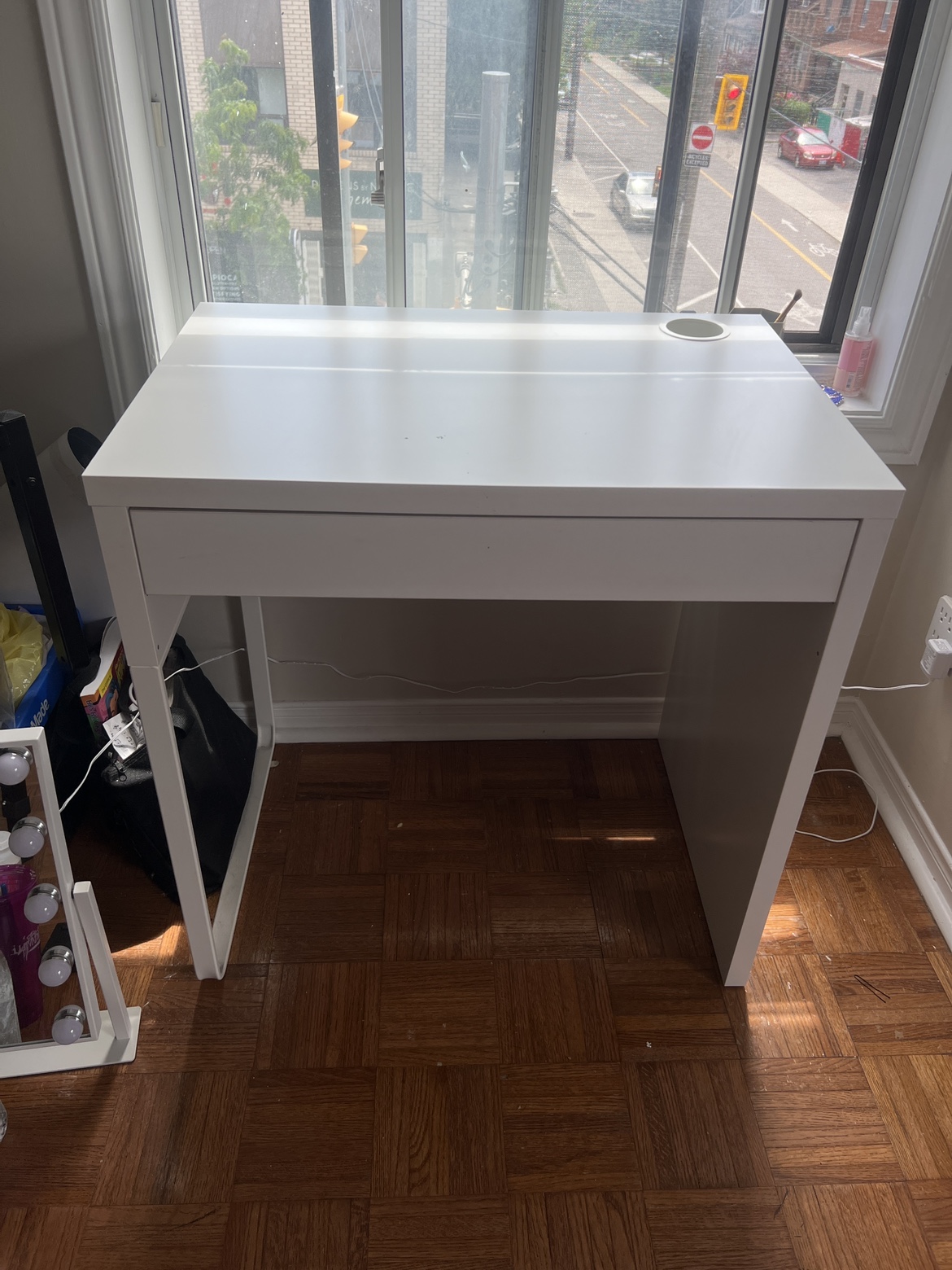 One drawer white IKEA desk