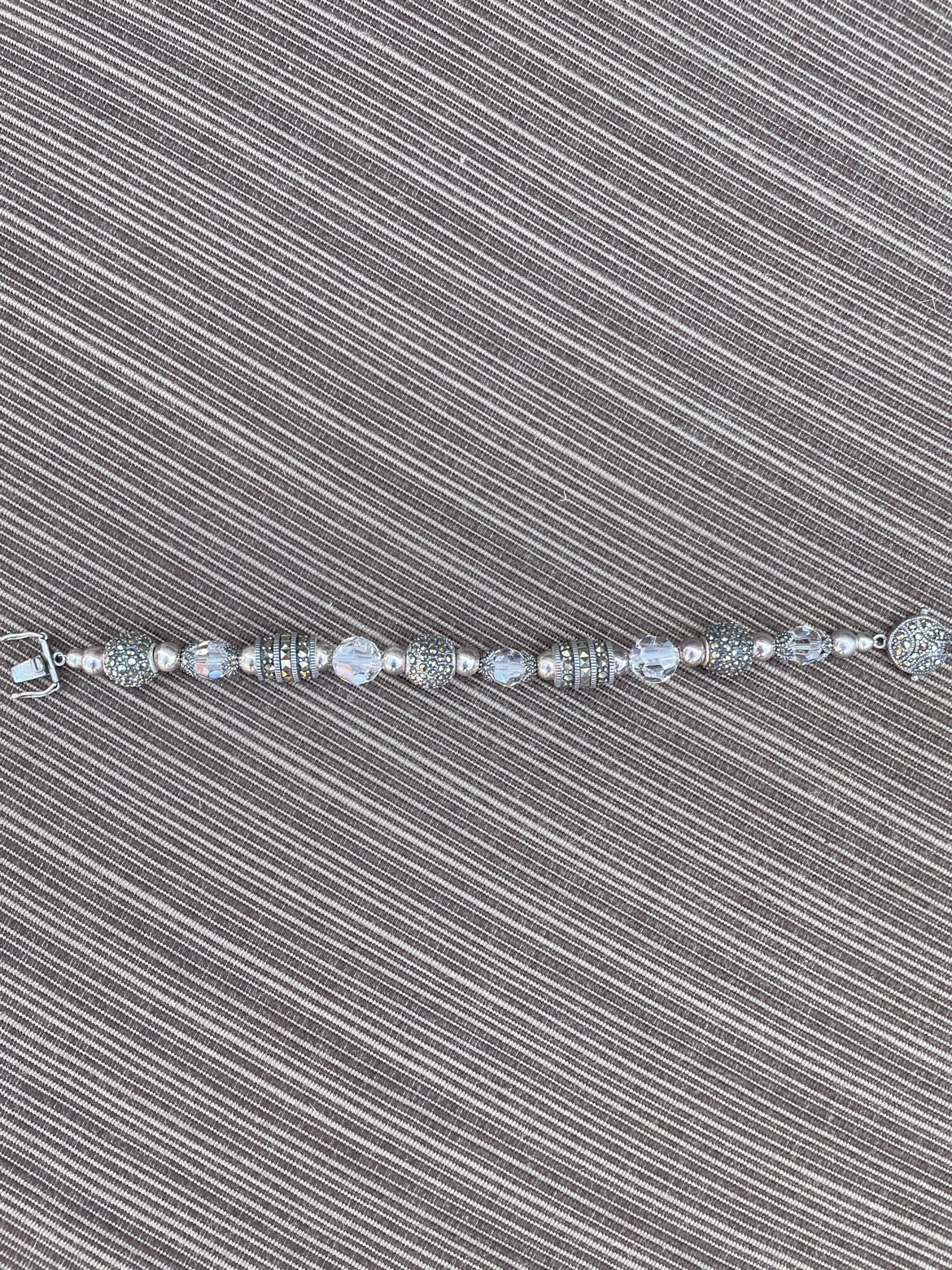 Sterling Silver and Crystal Beaded Bracelet - photo 3