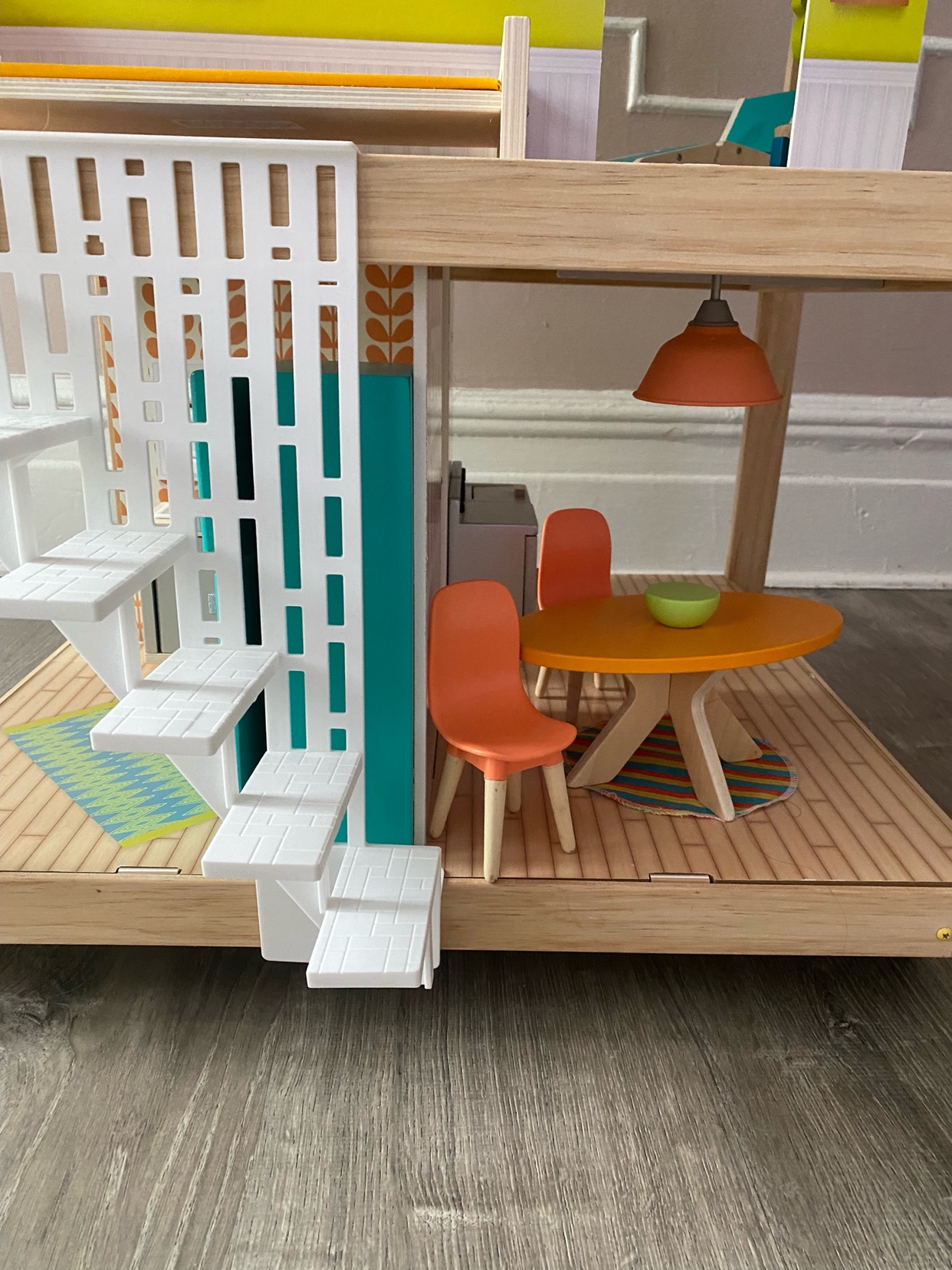 KidKraft Stylish Mansion Wooden Dollhouse with Wheeled B image indicator(6)