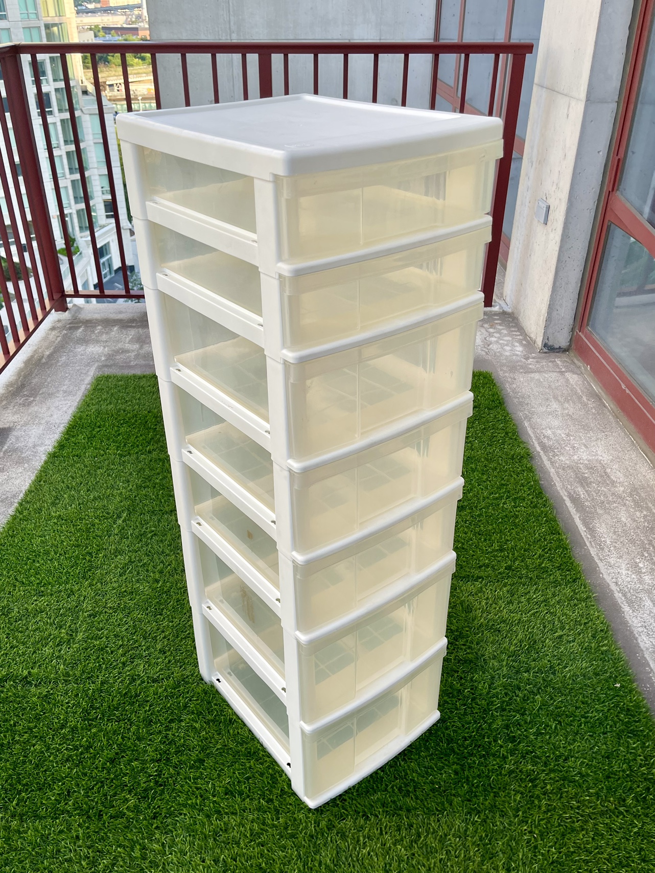 Clear Plastic 7 Drawer Organization Storage Tower - photo 2