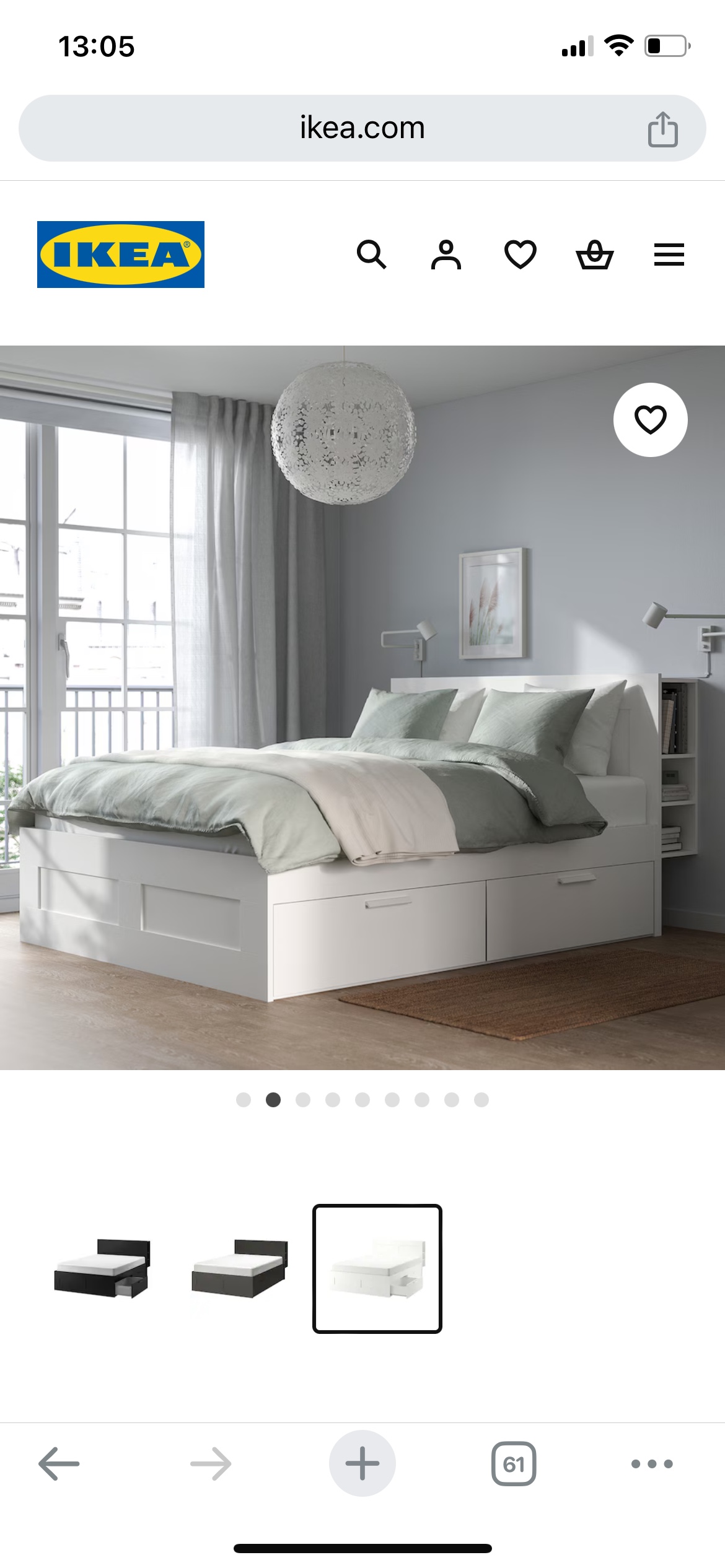 Bed frame with storage drawers (full sized)