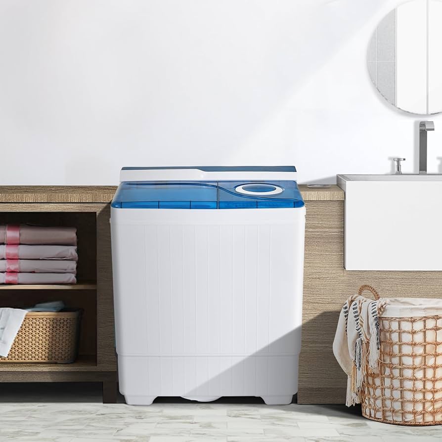 COSTWAY Portable Washing Machine, Twin Tub 26 Lbs Capacity thumbnail