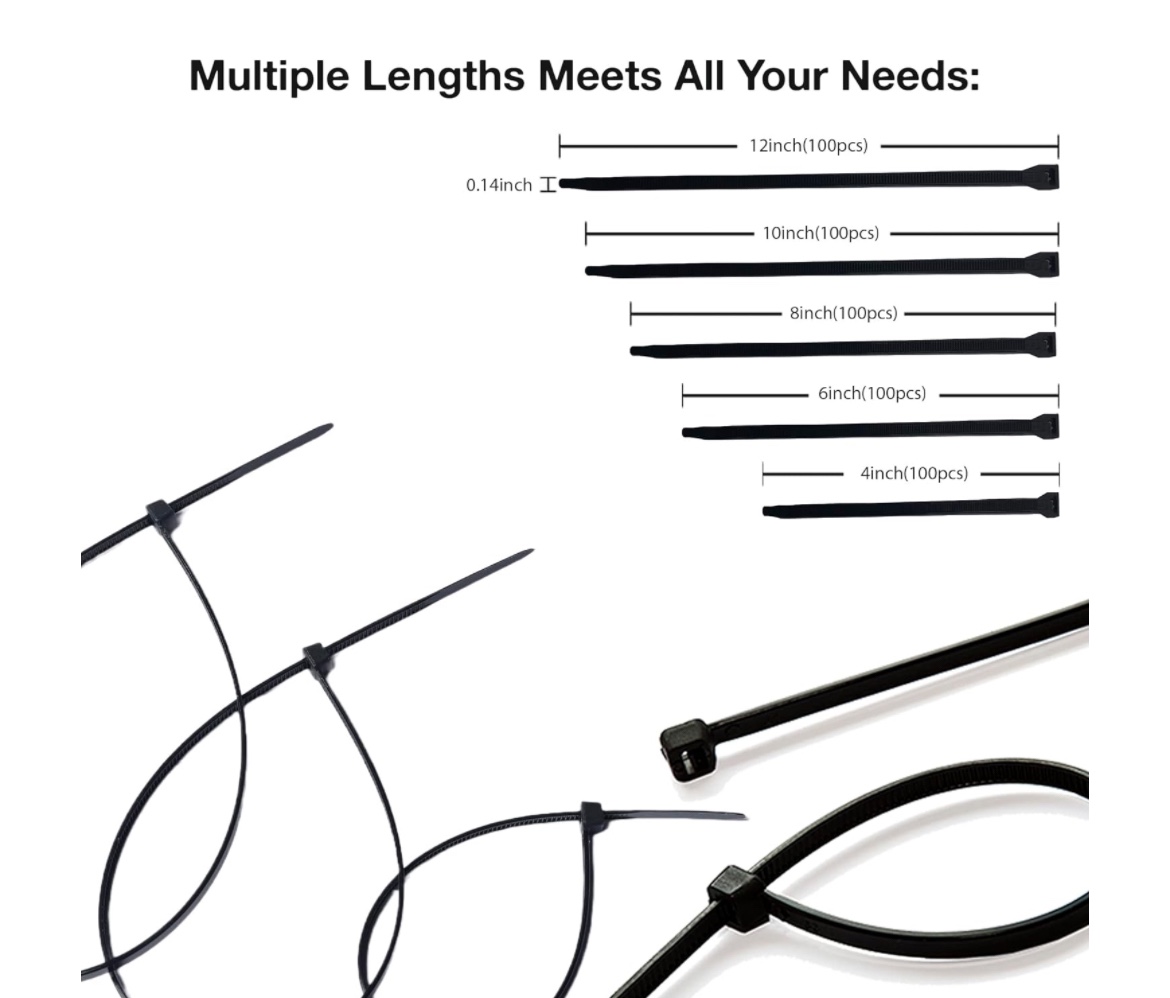 Pack of 600 Pieces, Cable Ties, Zip Ties image indicator(2)