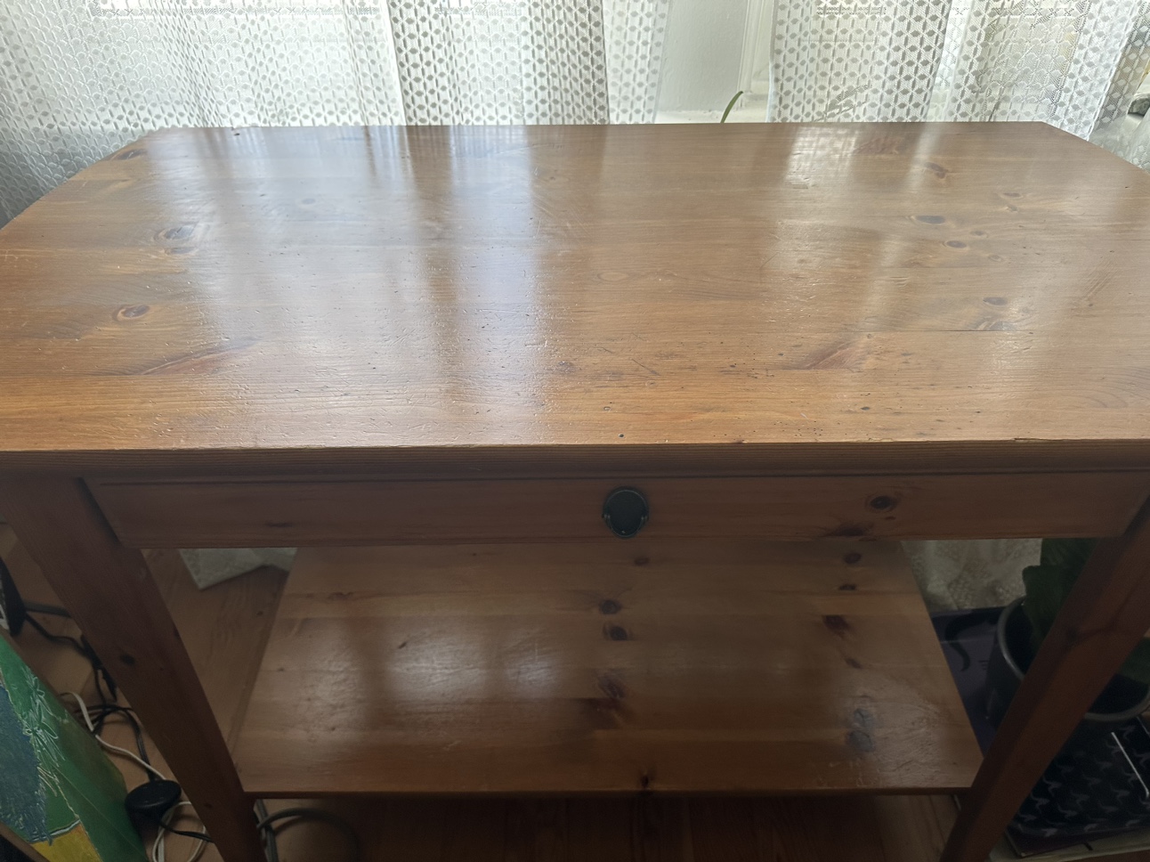 Wood table (TV console or desk) - photo 2
