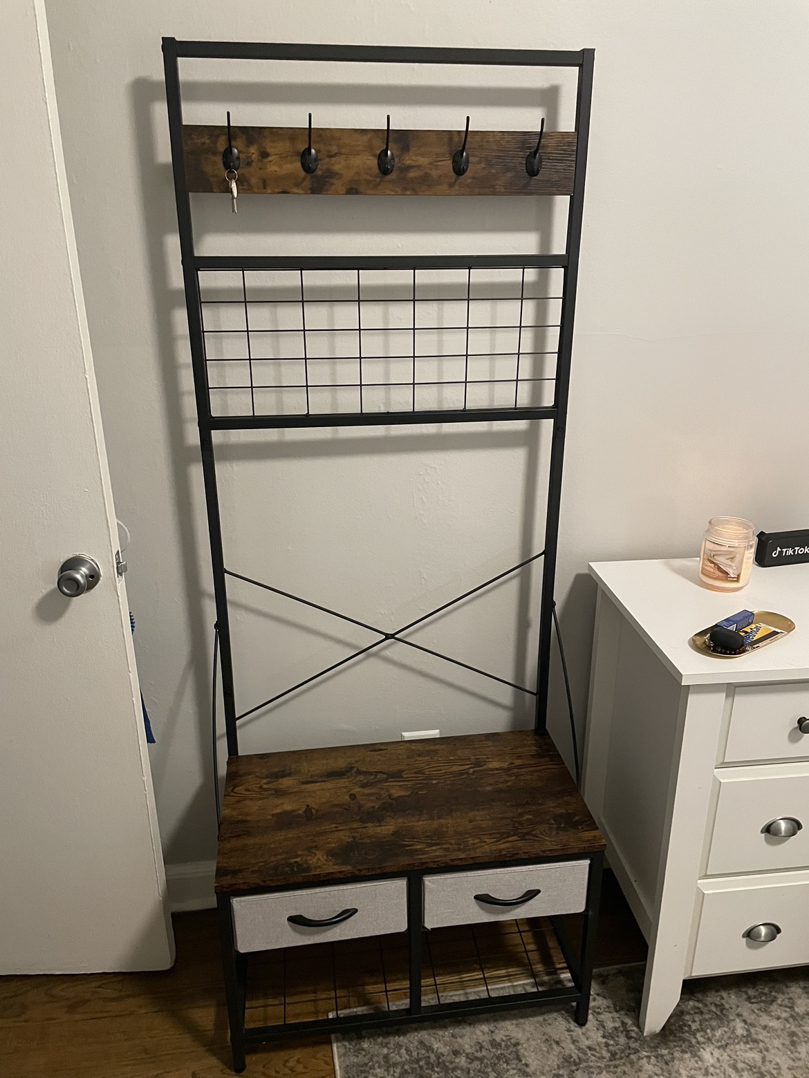 Wood shelf storage unit