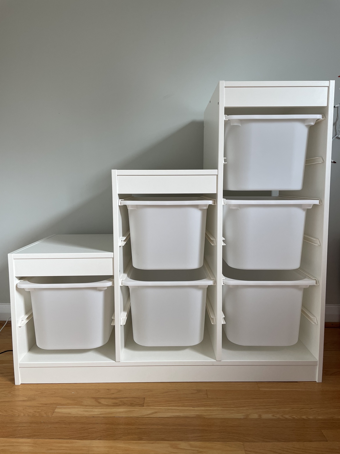 IKEA Trofast Storage combination with 6 boxes, white