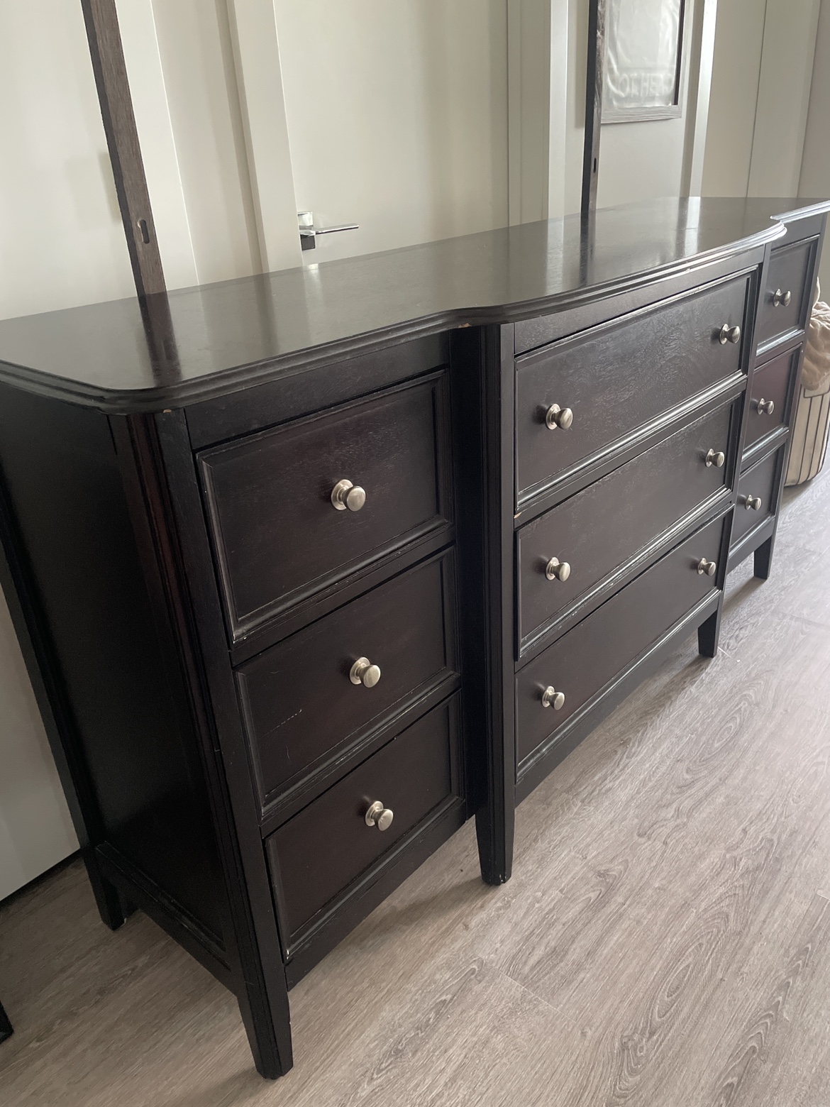 Large Wood Dresser with Mirror - photo 2