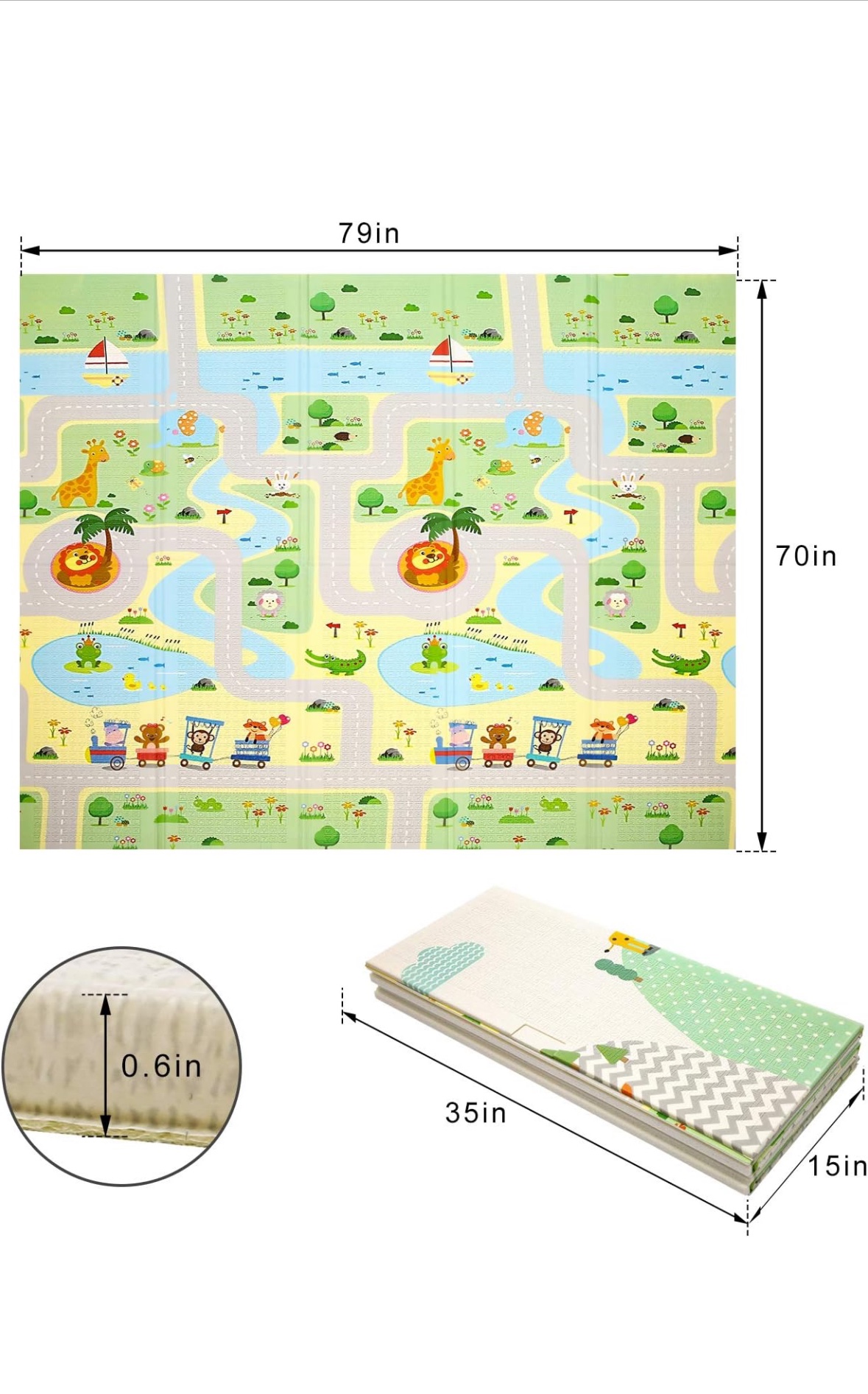 Foldable playpen - baby safety play yard with and baby play mat - photo 4
