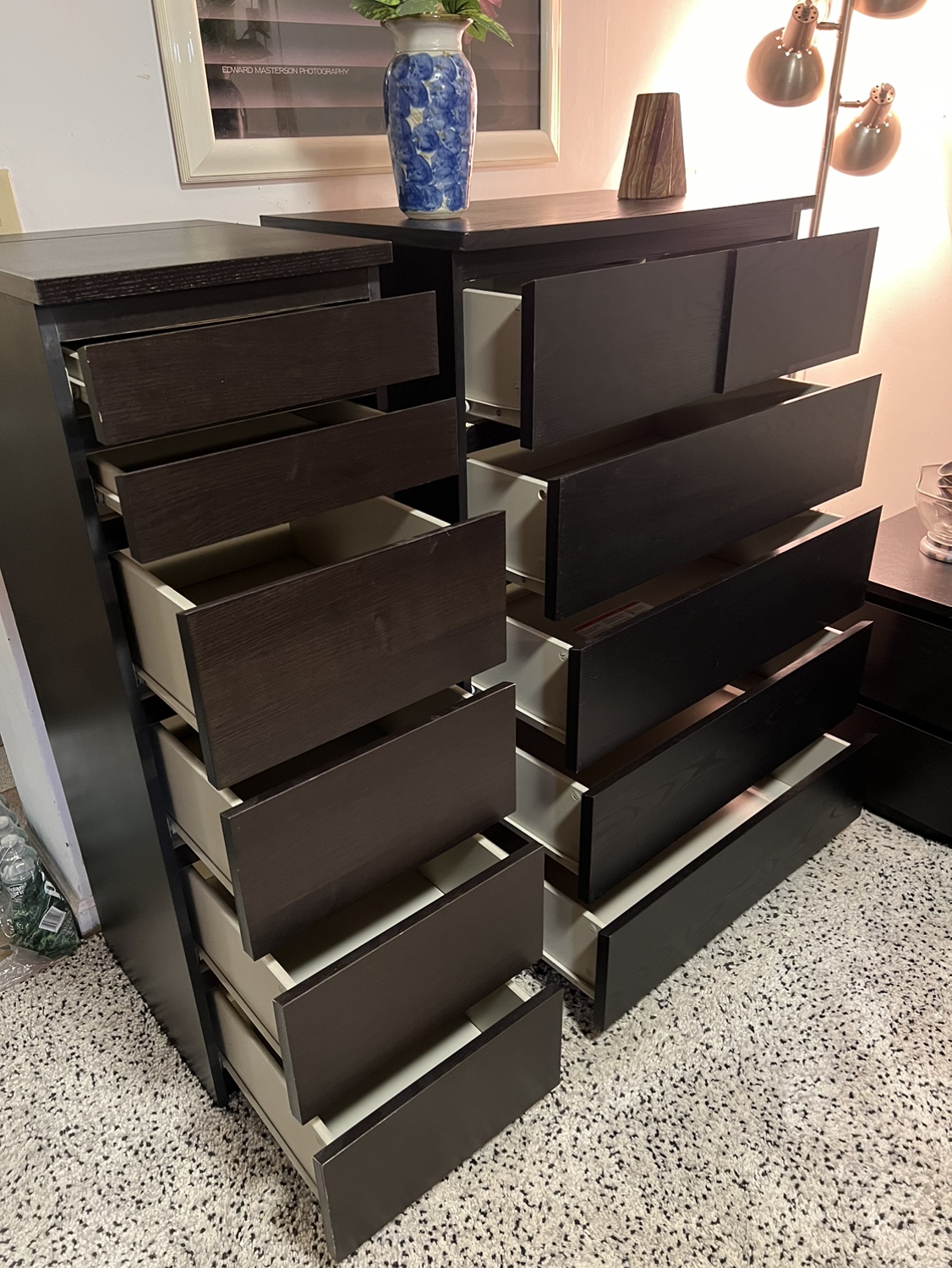 2 Dark Brown Dressers Set - Delivery Extra - photo 3