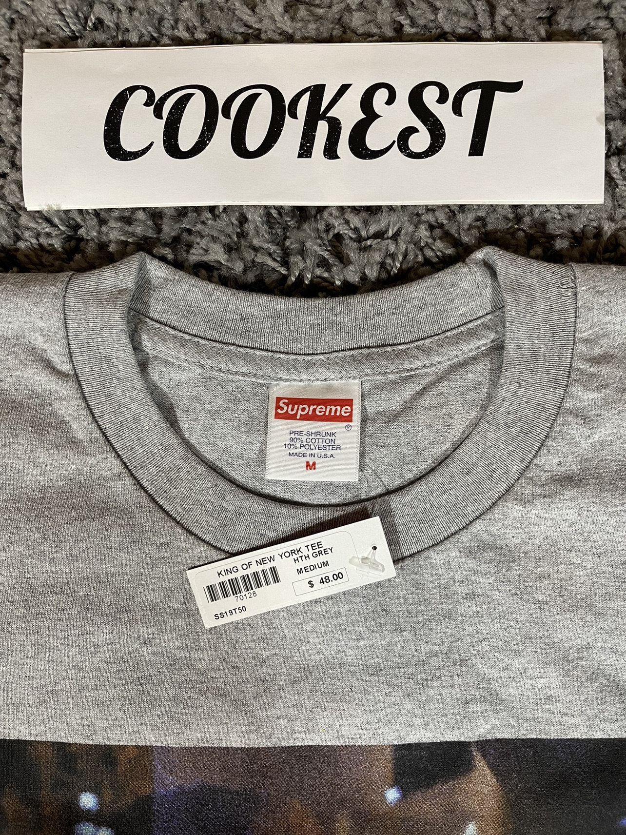 2019SS Supreme King of New York Tee Heather Grey image indicator(3)