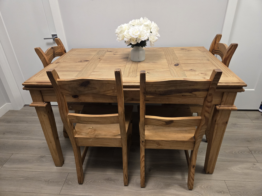 Price Drop Solid Wood Extendable Table and Four Chairs