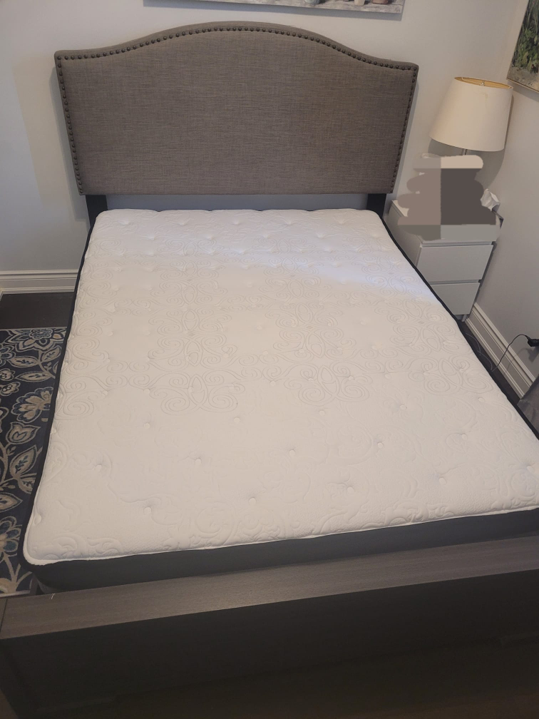 Queen bed frame and mattress