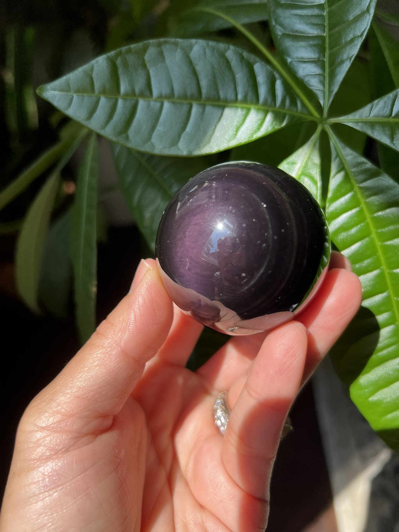 Rainbow obsidian sphere (n) | crystal image indicator(2)