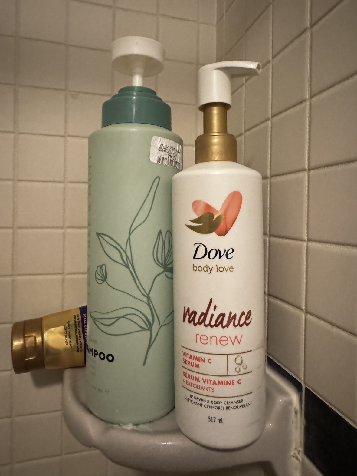 Used shampoo and body lotion