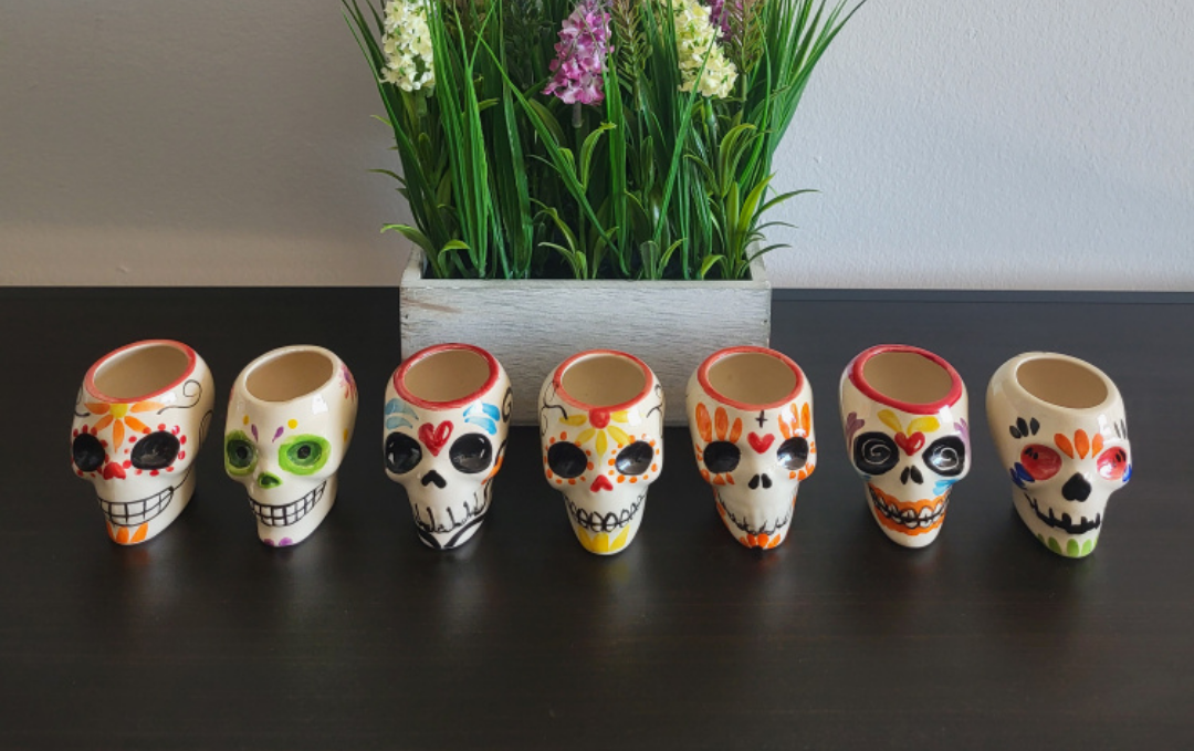 🤎 Skull shot glass, Day of the Dead Halloween party! image indicator(7)