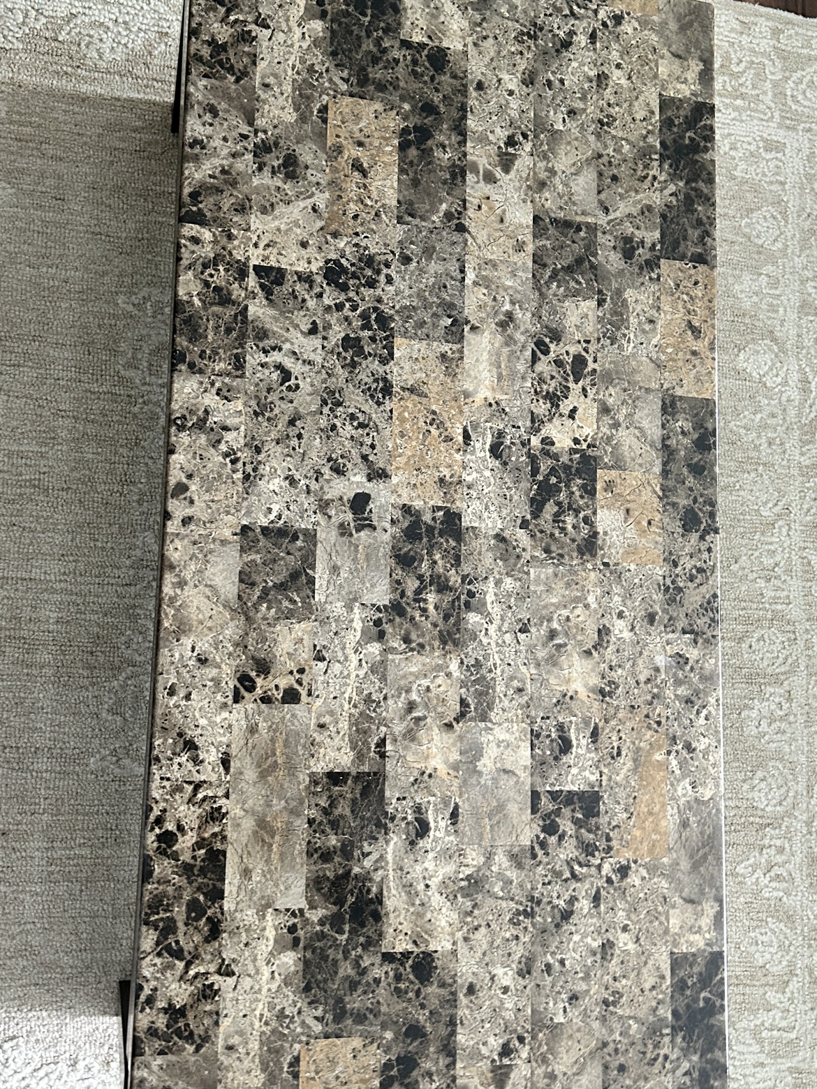 Black and marble brown table