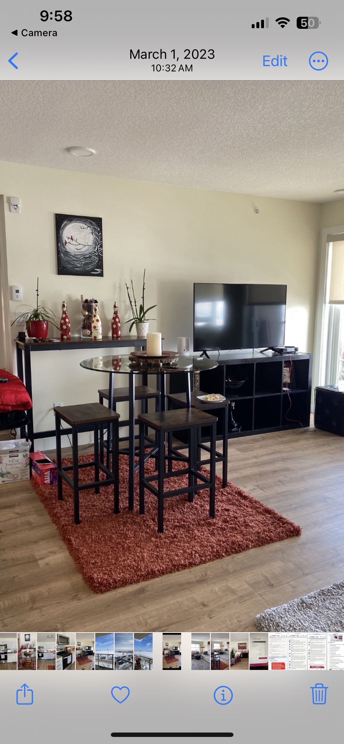 Vasagle  bar height table 4 stools & serving table - photo 2