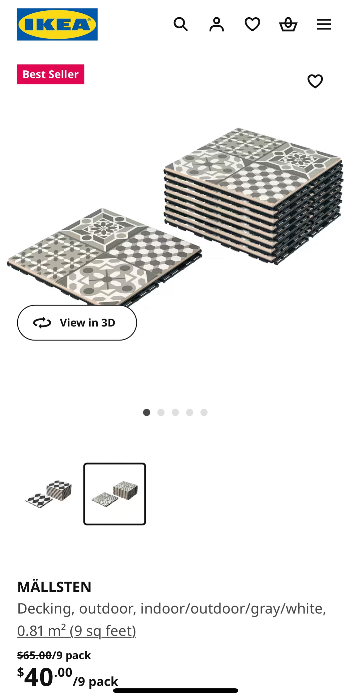 Unused Decking Tiles- Ikea MALLSTEN image indicator(7)