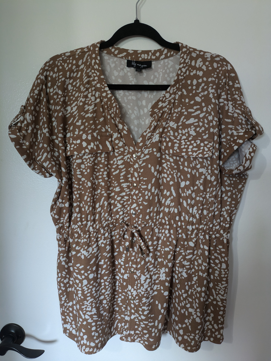 Brown Polka Dot Top