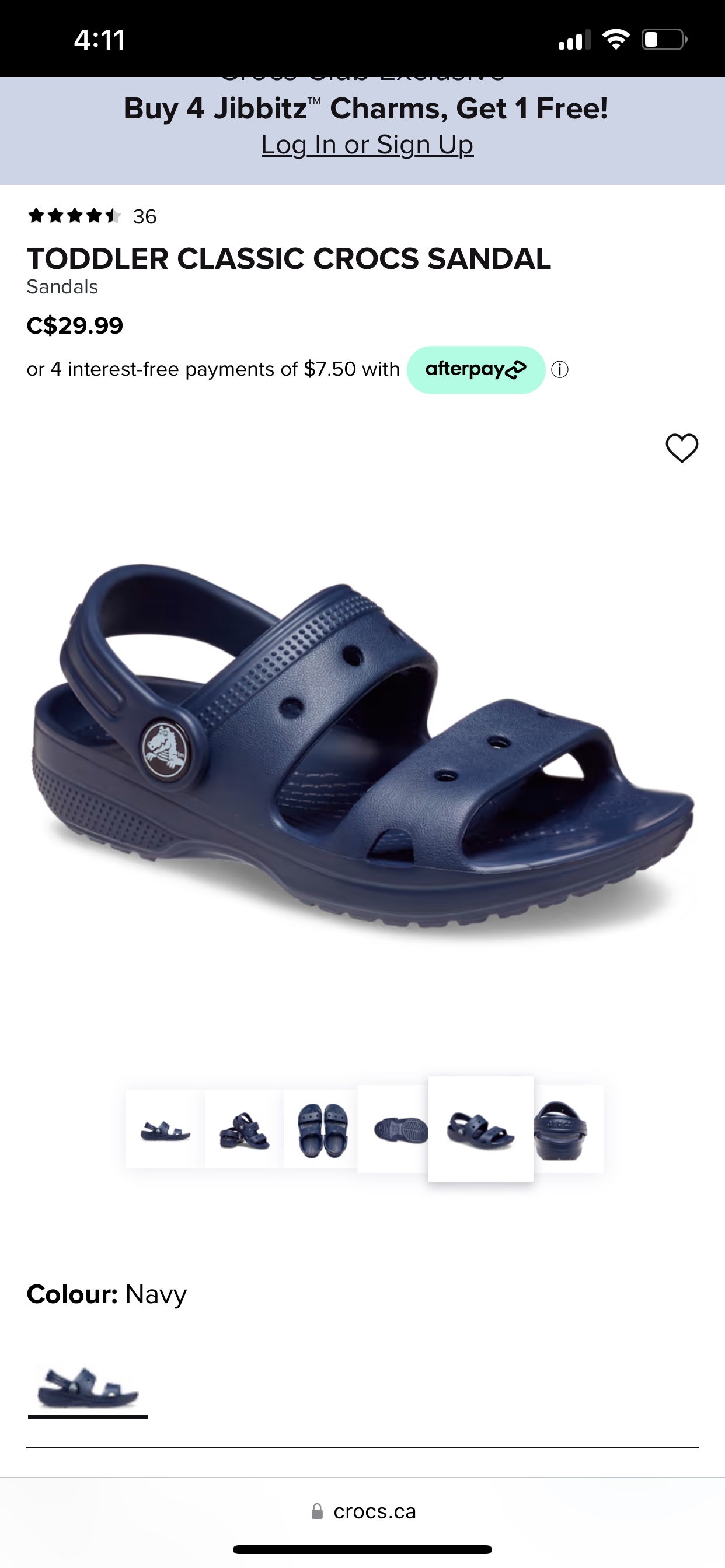 Brand new unboxed Toddler Classic Crocs Sandal image indicator(5)