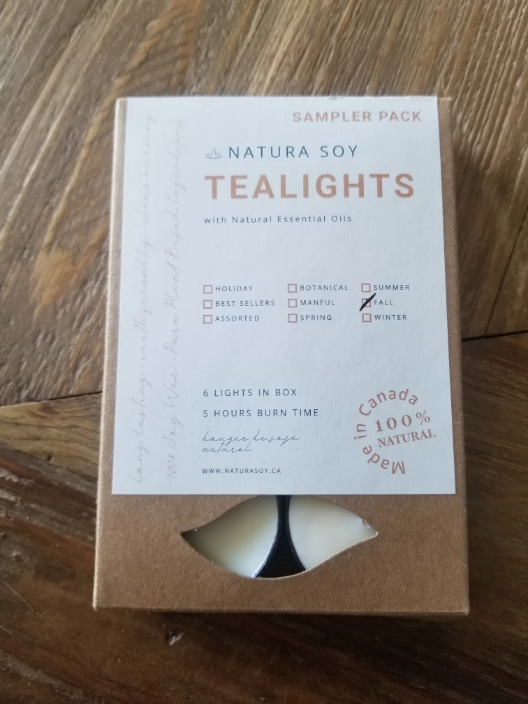 NATURA SOY Tealights - 6 pack 100% Natural Candles image indicator(2)