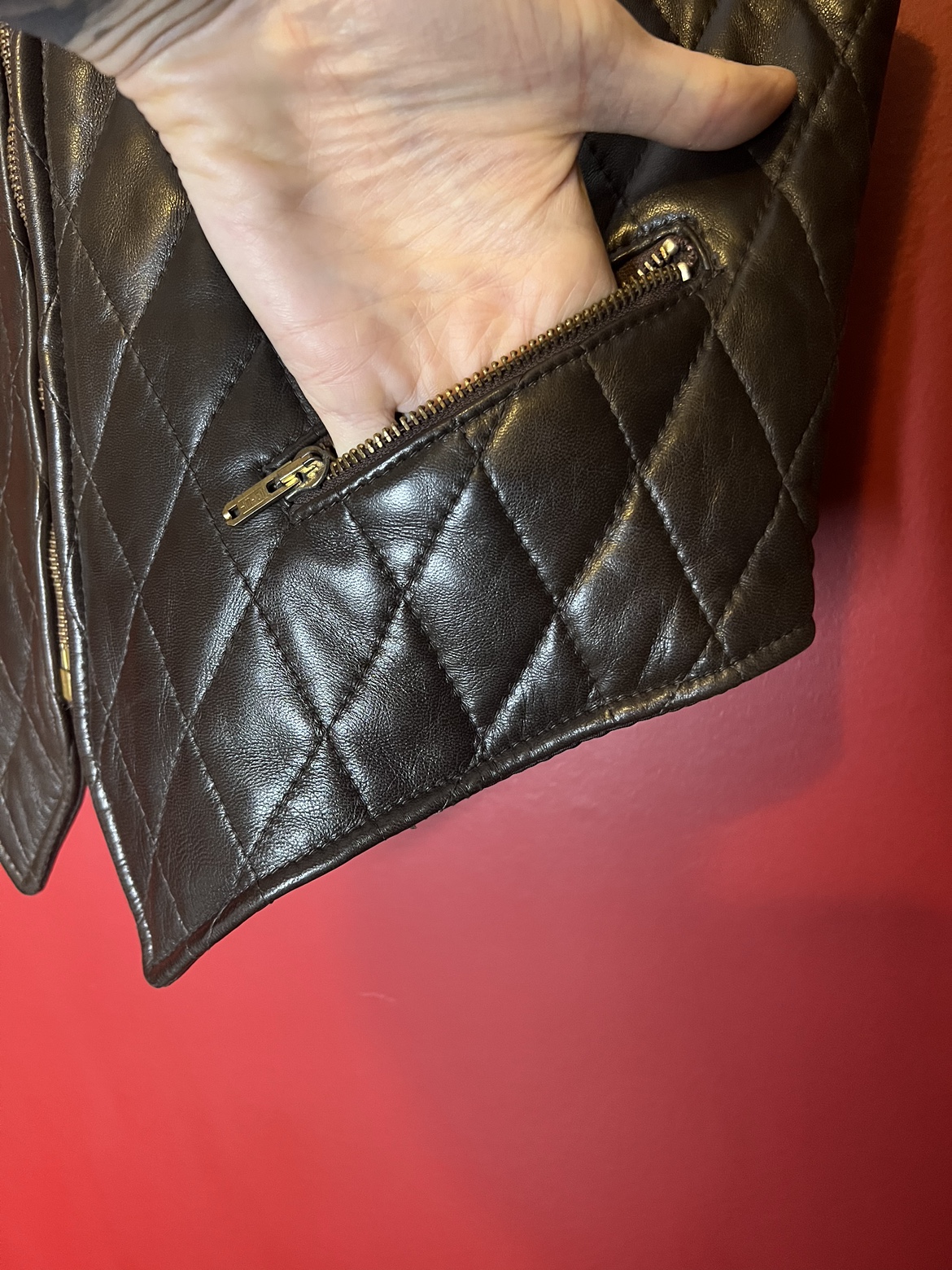 Quilted brown leather vest! MADE IN THE USA! - photo 4