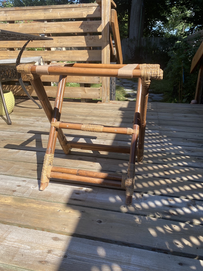 Bamboo and rattan luggage rack - photo 2