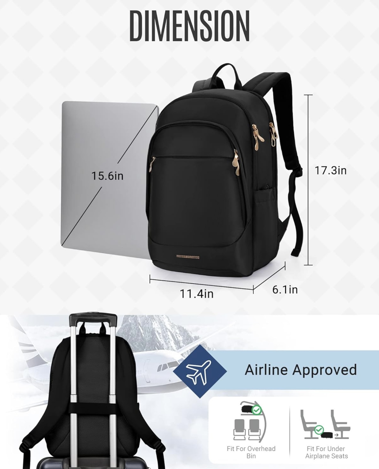 Travel Backpack, 15.6 Inch