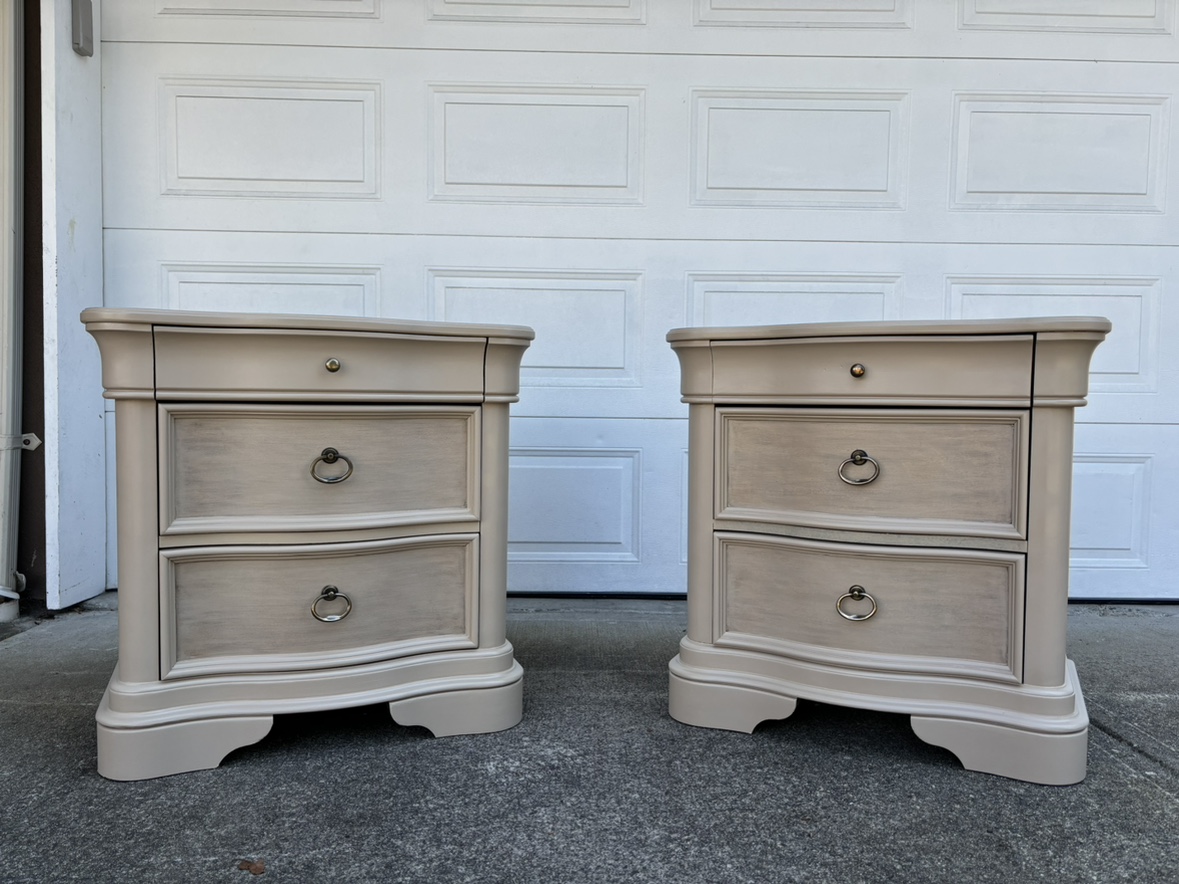 Newly Refinished Set of 2 Solid Wood Nightstands